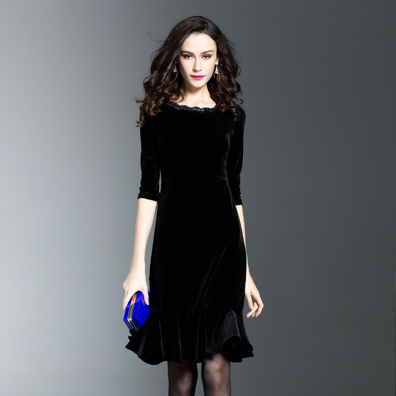 去购买 去购买 2017新款a字裙毛呢半身裙秋冬高腰格子中长款裙子修身