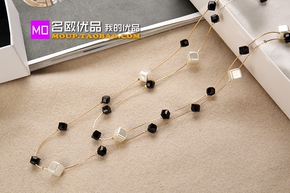 水晶项链 长款清新