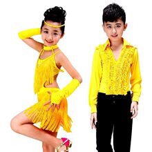 男童拉丁舞服装儿童舞蹈服男女孩练功服长袖