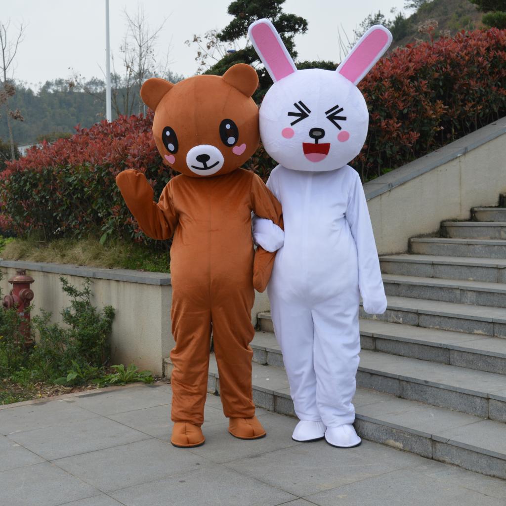 一折布朗熊公仔衣服_出租玩偶衣服布朗熊娃娃连体宣传抖音熊成人公仔