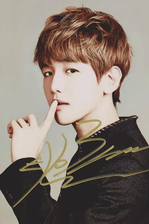 热销明星签名照_『冲冠』韩国明星exo边伯贤卞白贤亲笔签名照片新款