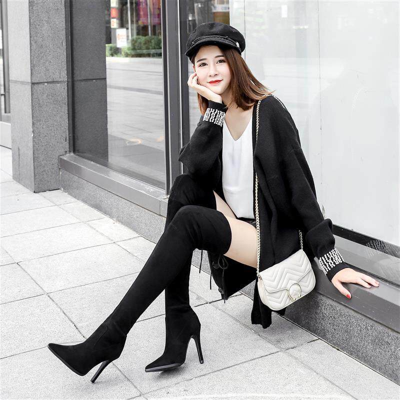 过膝长靴女皮面 性感