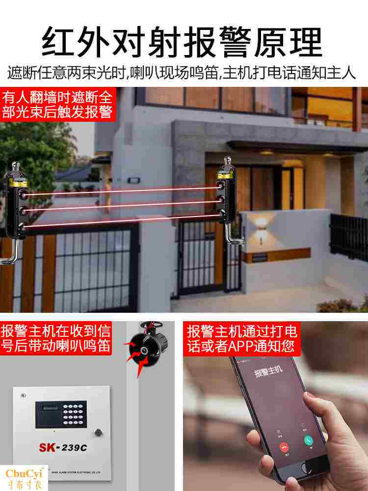 红外线报警器 户外室外