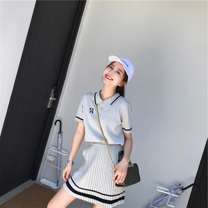 晚晚风气质闺蜜装00后chic社会女神网红仙女冰丝针织两件套装夏季