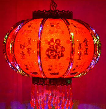 七彩发光led走马灯笼旋转水晶福字装饰灯笼阳台春节新年结婚灯笼