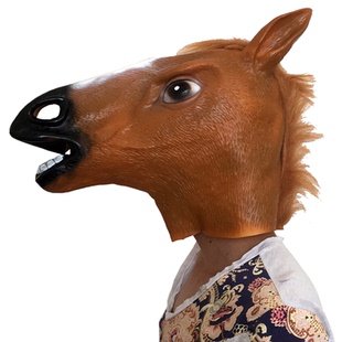 万圣节装扮表演道具马头面具鹿狼鸡羊神烦狗猴12生肖动物卡通头套