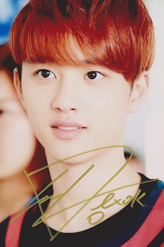 热销明星签名照_『冲冠』韩国明星亲笔签名照片exo-k都暻秀d.