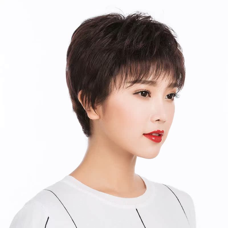 短发发型女时尚 气质_假发女短发中老年妈妈短直发型时尚气质短卷发
