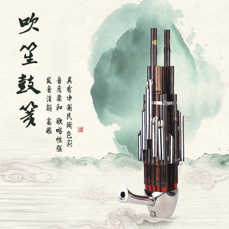 笙音_厂家直销专业演奏14簧扩音方笙 定制民族乐器十四簧铜斗合成斗笙