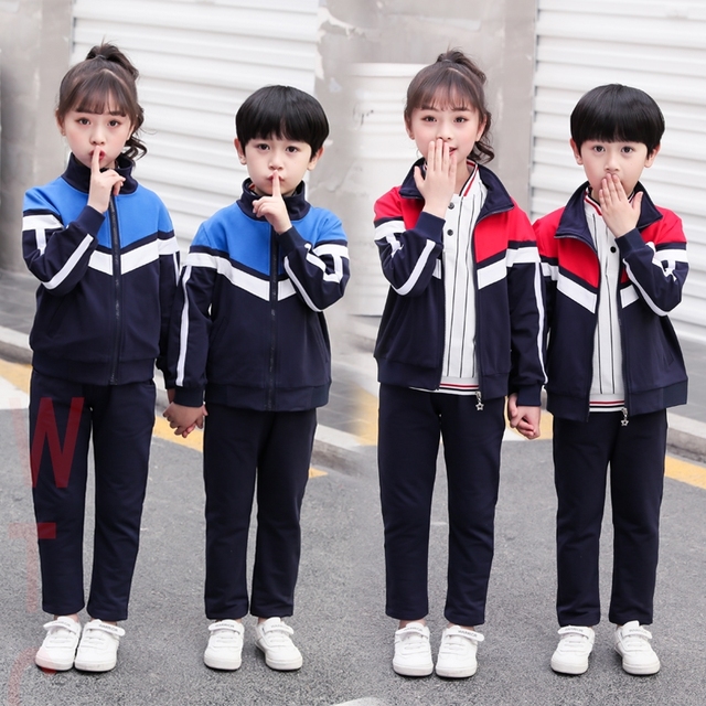深圳学院中学生套装校服男中性拉链衫2019春秋季棉混纺布