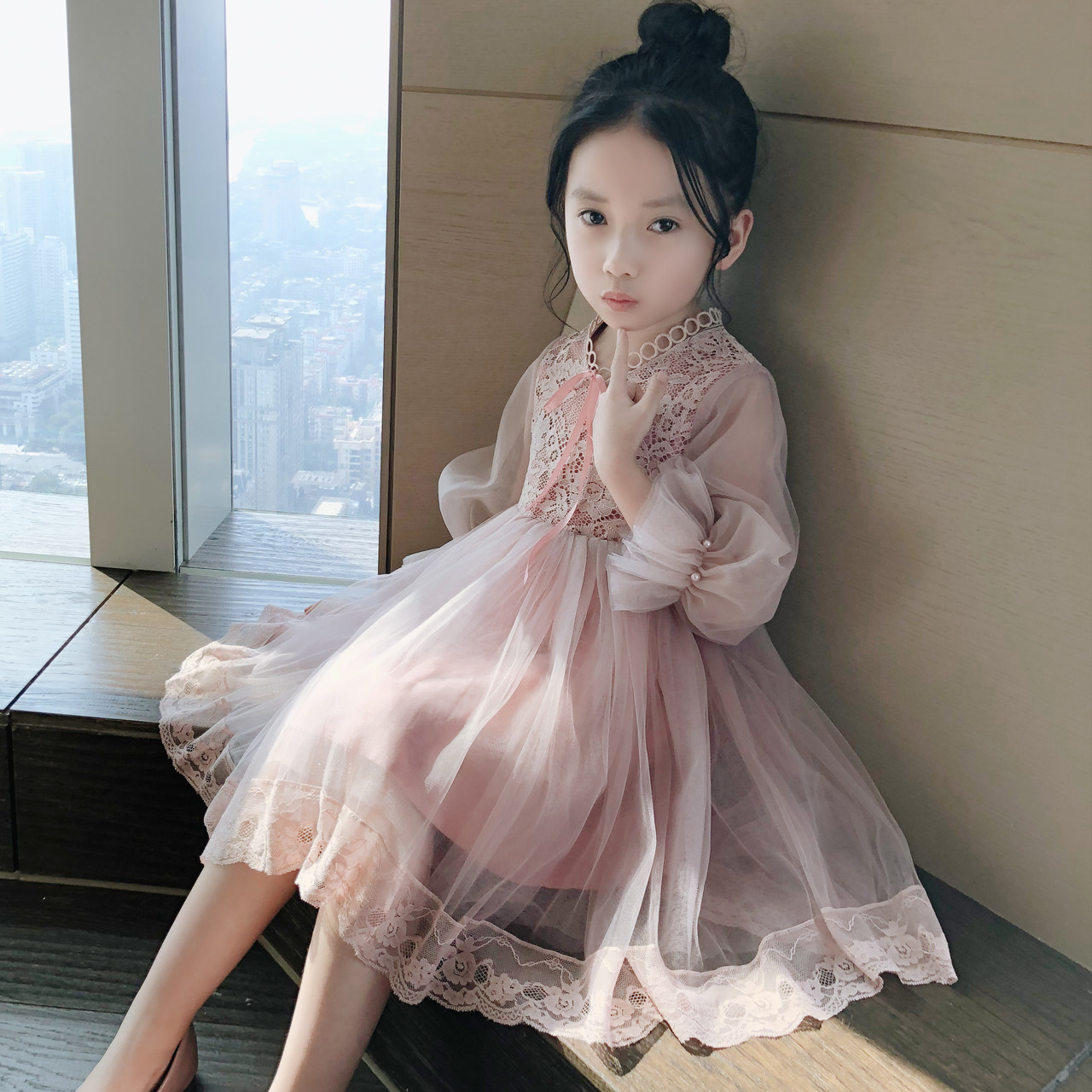 女童连衣裙春装2018新款童装小女孩春秋季韩版纱裙公主裙儿童裙子