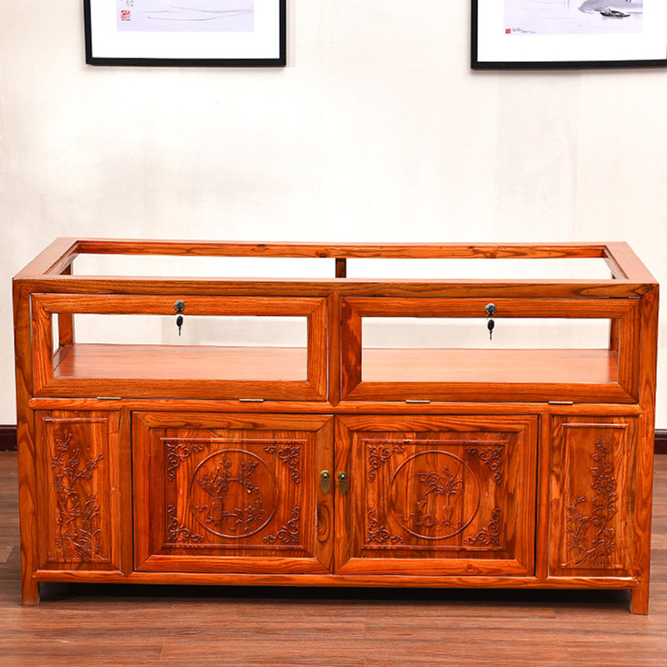 珠宝展示柜实木仿古玻璃展柜中式复古文玩手串柜台玉器古董陈列柜