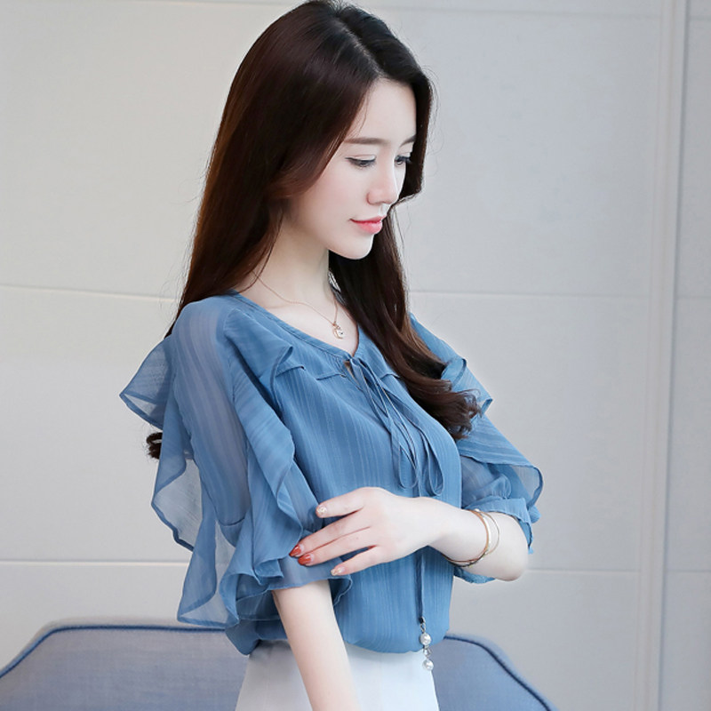 雪纺t恤女 短袖 百搭