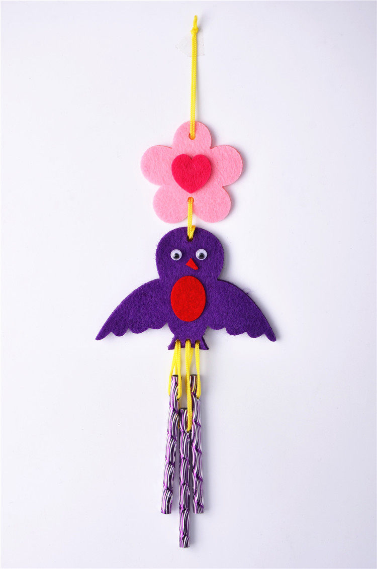 eva小风铃 手工制作风铃 儿童粘贴制作 可爱动物风铃