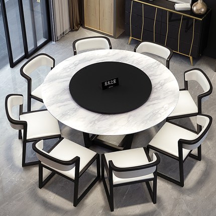 多功能折叠带轮移动式圆桌可移动折叠餐桌圆形家用12人圆桌可订制_不