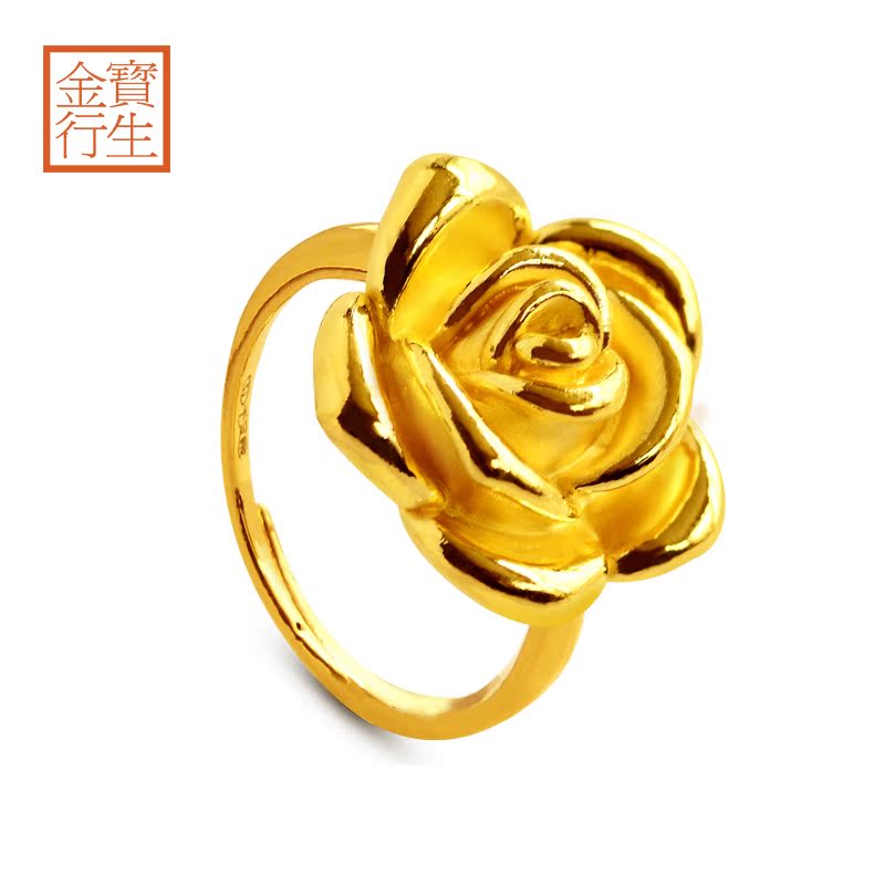 玫瑰花金戒指女款
