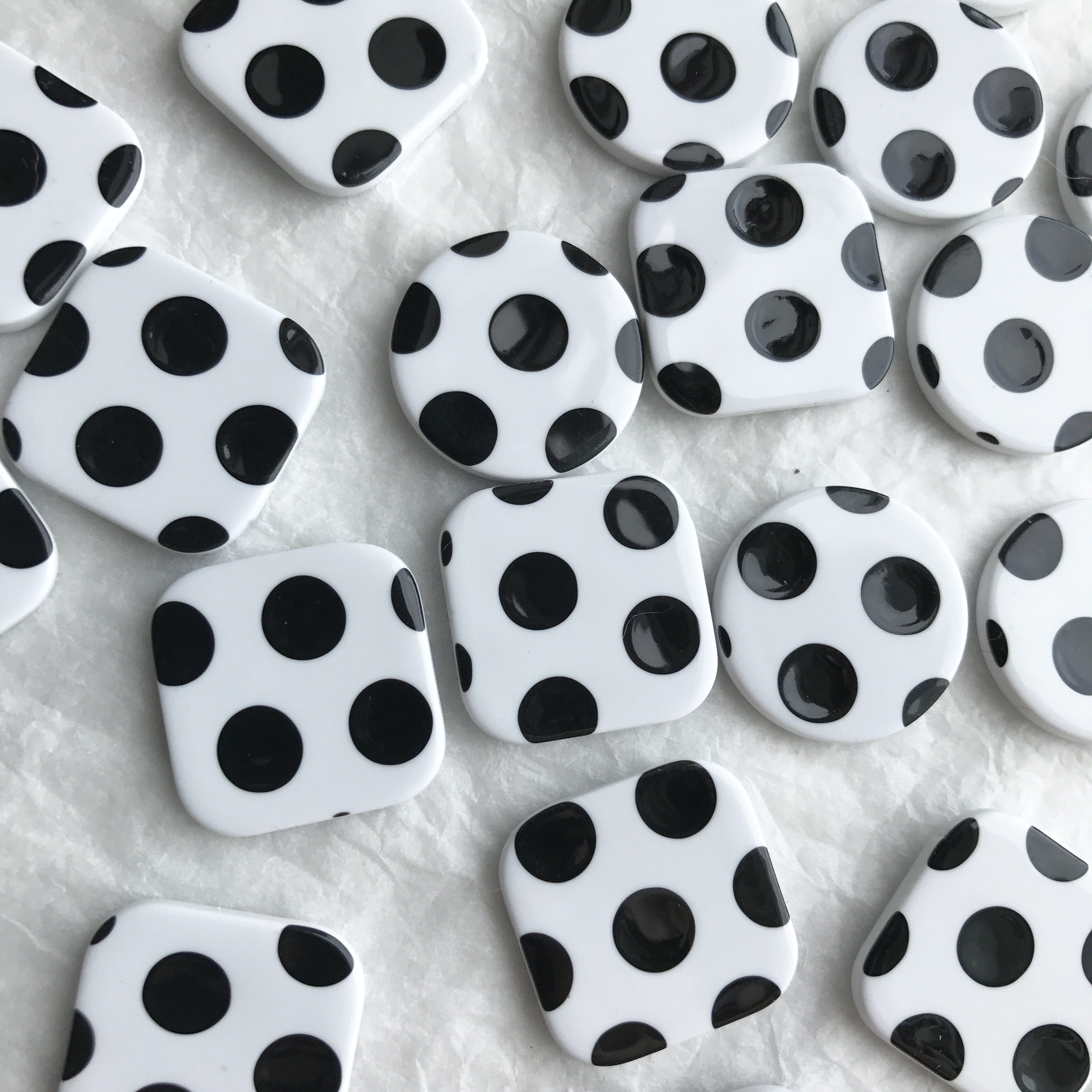 一折饰品定制 diy_定制款 复古波点日本半丸贴片圆方板材配件 diy饰品