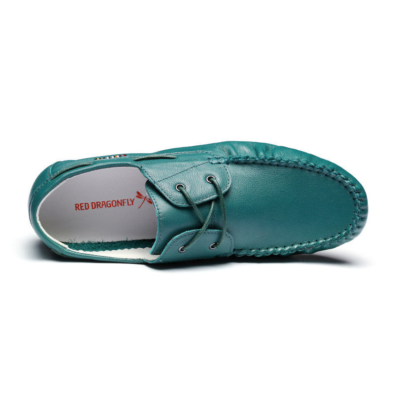 红蜻蜓 正品真皮橡胶底耐磨休闲鞋 夏季新款系带时尚潮流男鞋