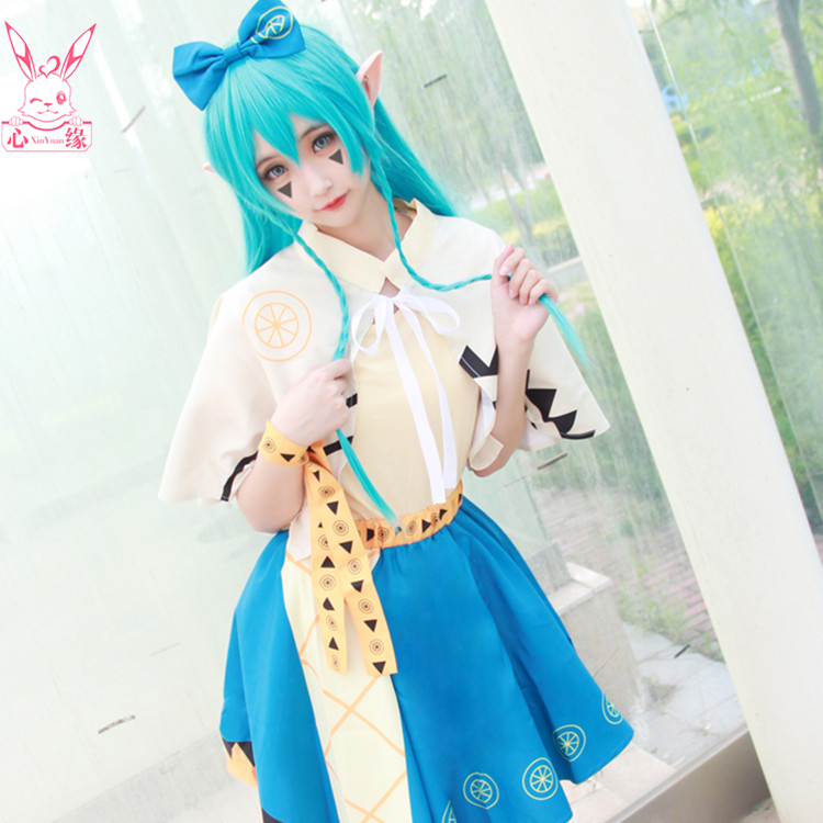 cos服_心缘已授权 凹凸世界cosplay宇宙系列柠檬妹 安莉洁cos服装假发