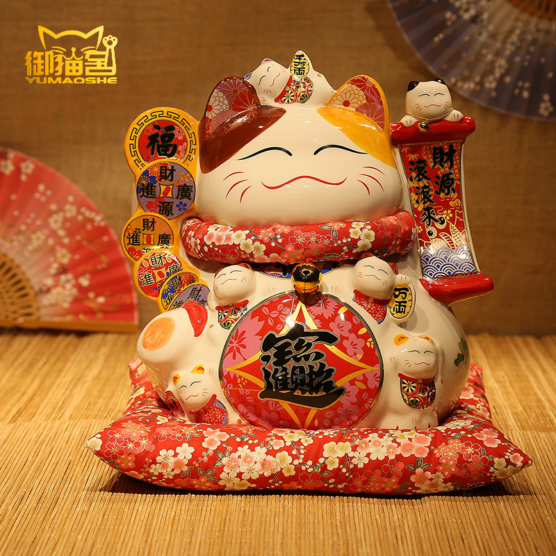 一折陶瓷存钱罐 超大号_正版招财猫摆件存钱罐 超特大招财猫超大号