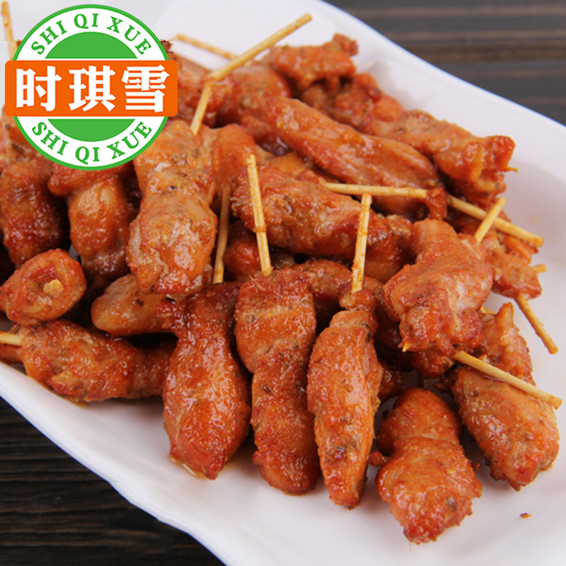 美比特牙签肉串迷你鸡肉串烧烤油炸冷冻鸡柳小吃鸡肉粒串1kg克/包