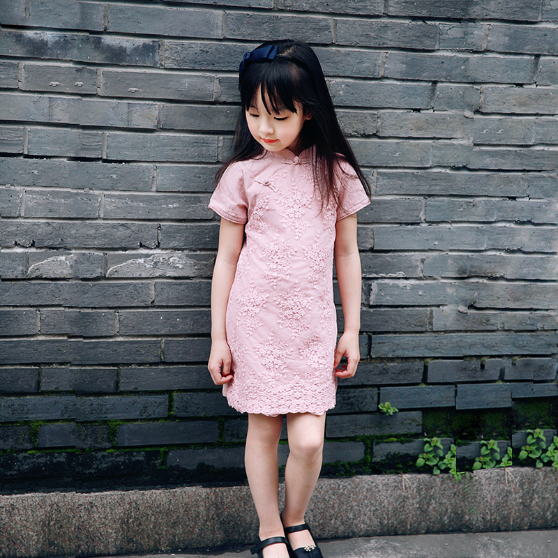 儿童旗袍1-3岁女宝宝唐装女童汉服春夏中国风小女孩民族风连衣裙4