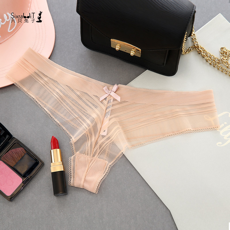 六只兔子欧美性感t字裤丁字女士内裤全透明诱惑