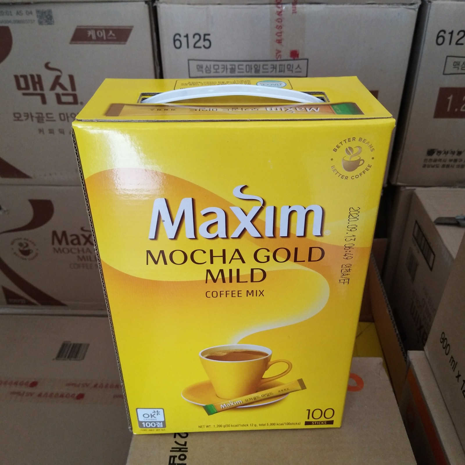 韩国进口咖啡maxim麦馨摩卡咖啡100条三合一速溶咖啡礼盒待客咖啡