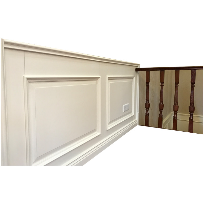 定制欧式实木护墙板白色电视背景墙隐形门墙裙