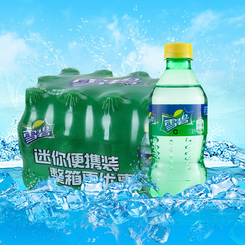小瓶装饮料_雪碧柠檬味汽水 小迷你雪碧碳酸饮料300ml*12瓶整箱 小瓶
