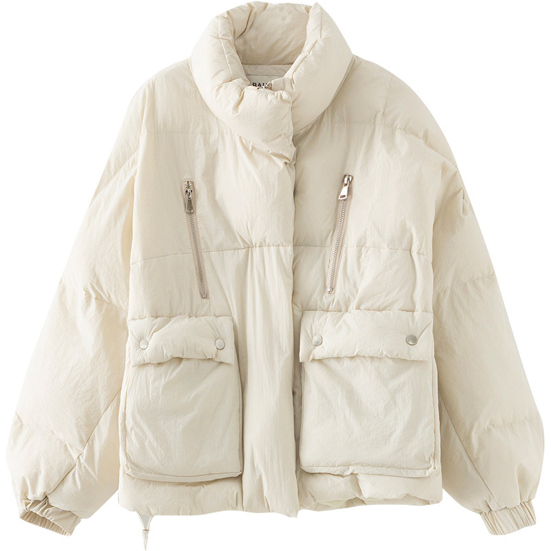 嗨森活白色小面包服棉衣女短款2017冬季女装上衣新款宽松棉服外套