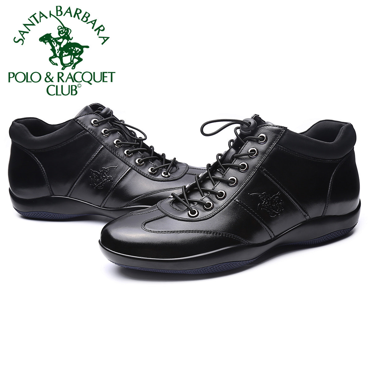 圣大保罗男鞋冬季加绒保暖板鞋真皮高帮鞋男士休闲皮鞋短筒皮靴