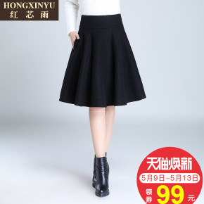 半身裙毛呢裙蓬蓬裙