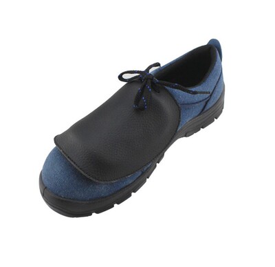 2双价牛皮脚盖黑色电焊脚盖电焊焊接防护鞋罩隔热耐磨鞋盖防冲击