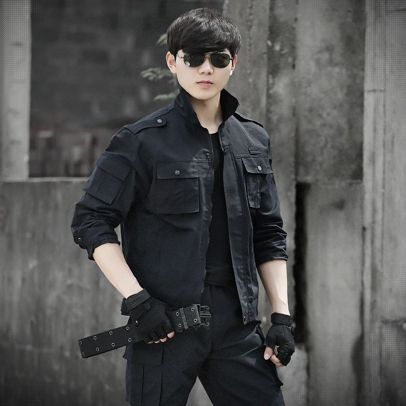 作战训练服 男 套装 特种兵_黑色保安99作训服套装男训练军训服军装