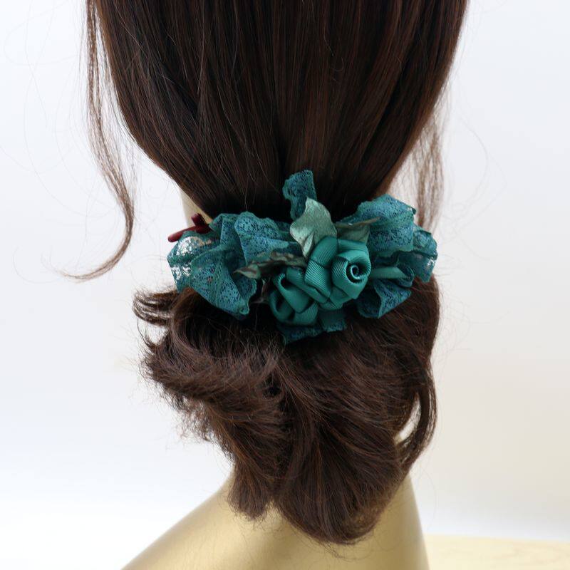 女士头花_好看的头花2018时尚中年女士头花盘发花优雅妈妈韩国布艺