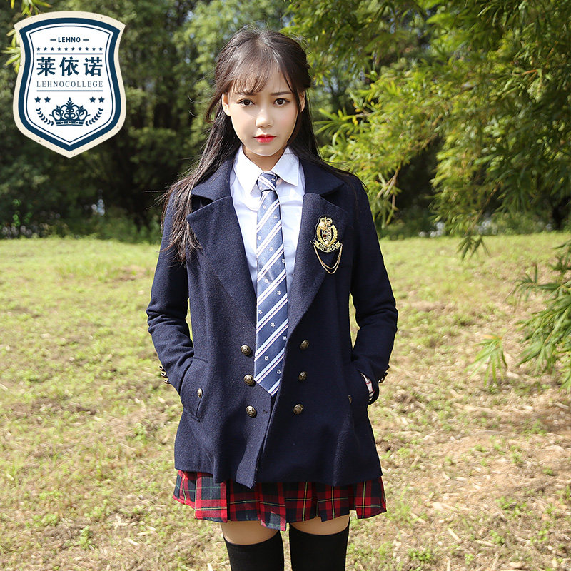 秋冬日系呢大衣外套校服套装学生服装韩版制服英伦风学院风女装