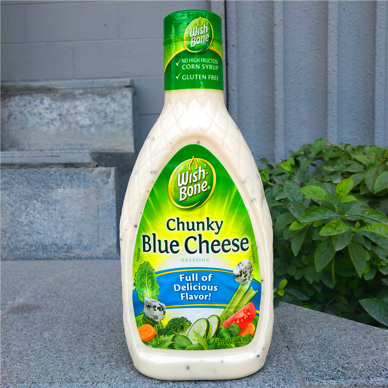 芝士酱 奶酪酱_444ml美国蓝纹芝士奶酪沙拉酱wish bone blue cheese