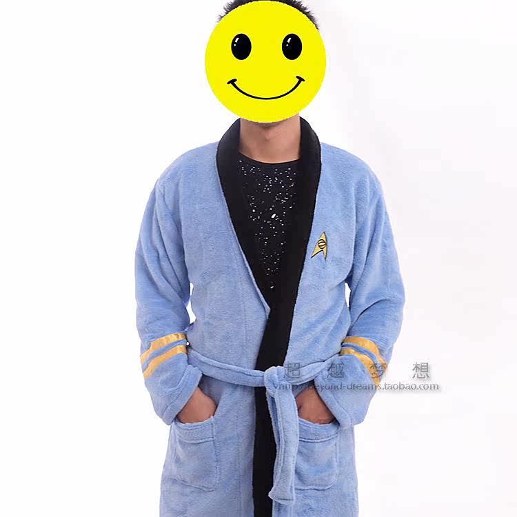 cos服装星际迷航柯克船长金袍珊瑚绒家用浴袍史波克外套睡衣包邮