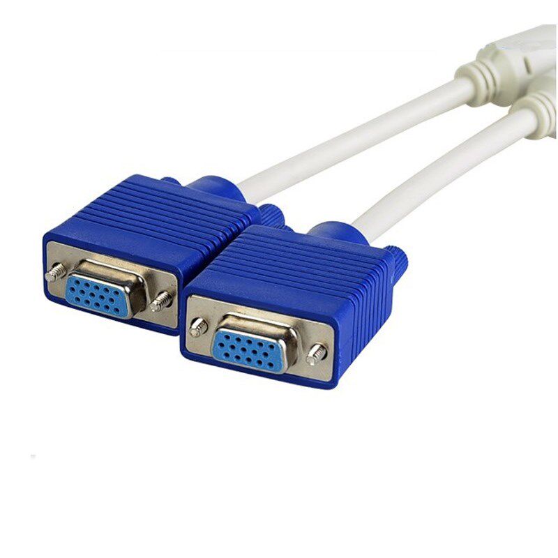 vga线一分二_8号vga一分二电脑显示共享线高清电视投影仪一拖二分屏