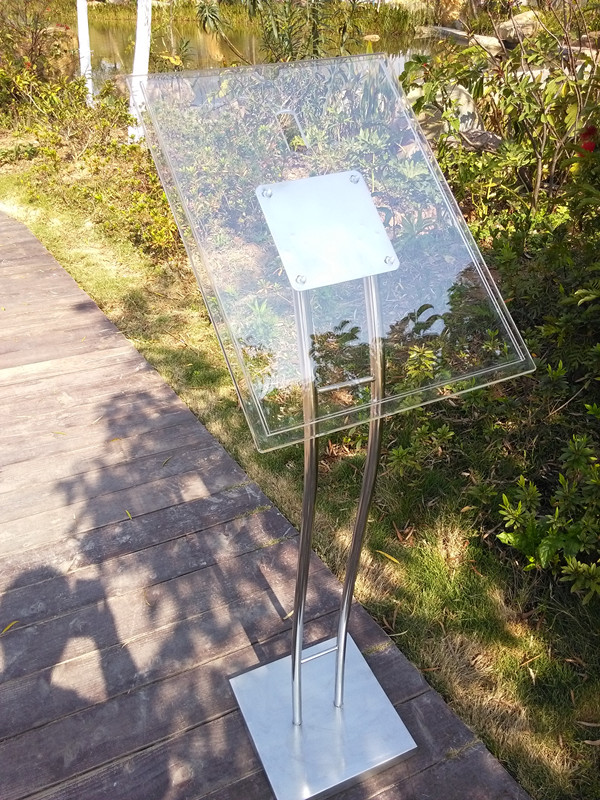 不锈钢商场立牌a3/a4广告牌展示架户外加重双杆s型落地指示牌水牌_7折