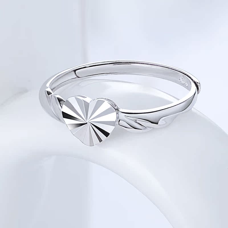 雅宝福铂金戒指天使之心pt950白金戒指心形女戒 情人节礼物