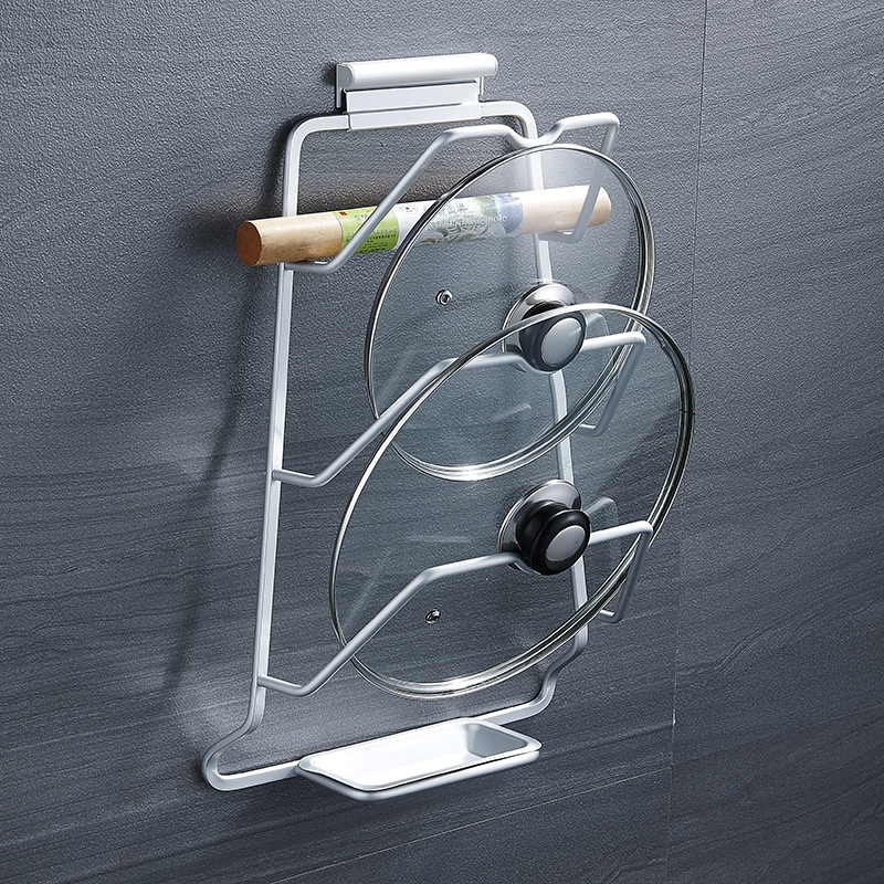 厨房锅盖架挂件黑色壁挂式置物架挂锅架挂架子免打孔家用锅盖支架