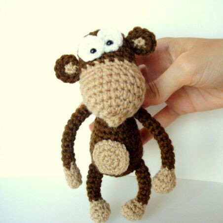 diy手工娃娃_3399手作●小猴子 钩针编织 毛线玩偶娃娃 diy手工制作
