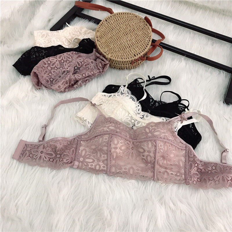 镂空蕾丝性感抹胸文胸套装半杯聚拢3排扣无钢圈小姐姐bra内衣优惠券