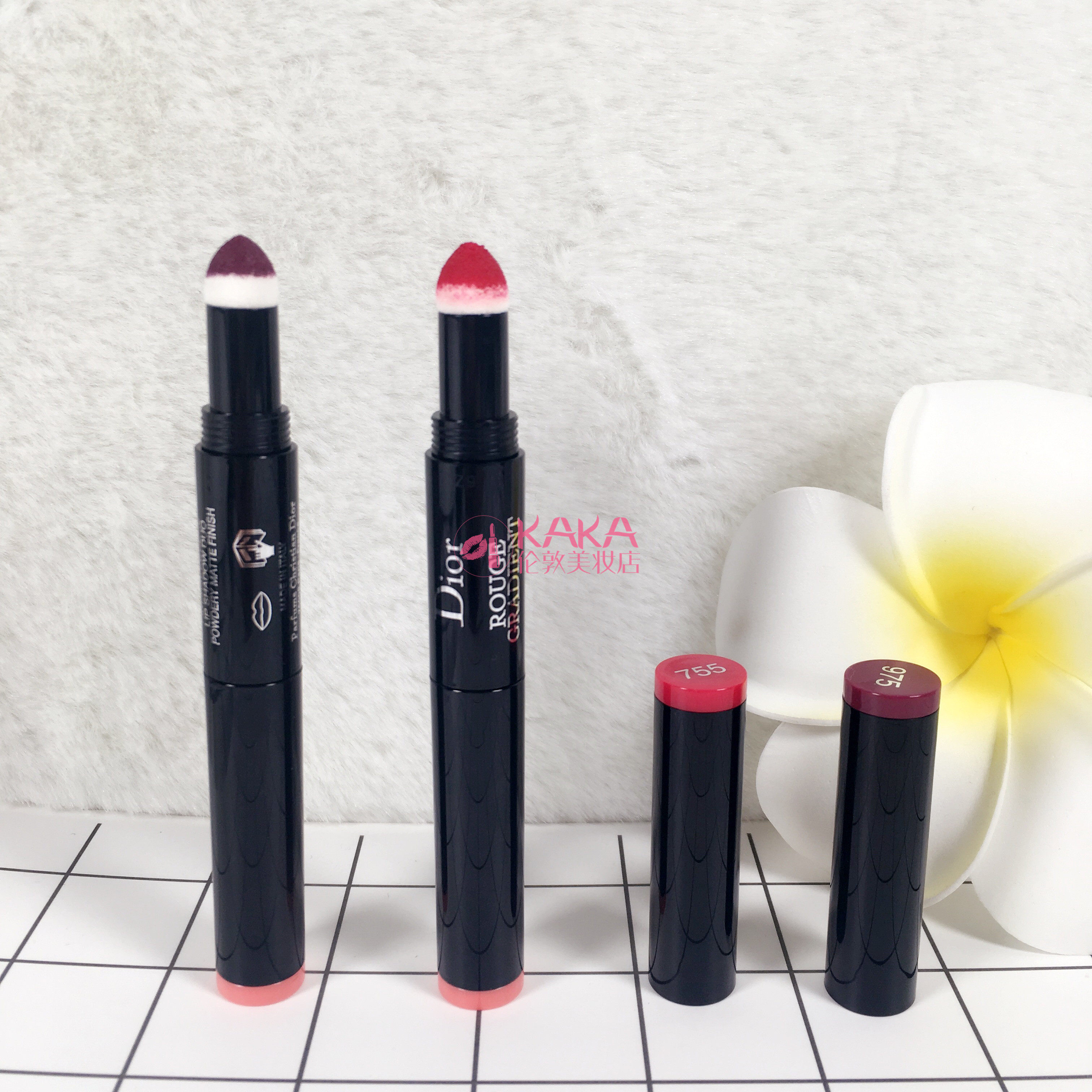 现货  dior迪奥 2017新款双头气垫唇膏口红笔755