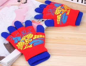 儿童针织半指手套