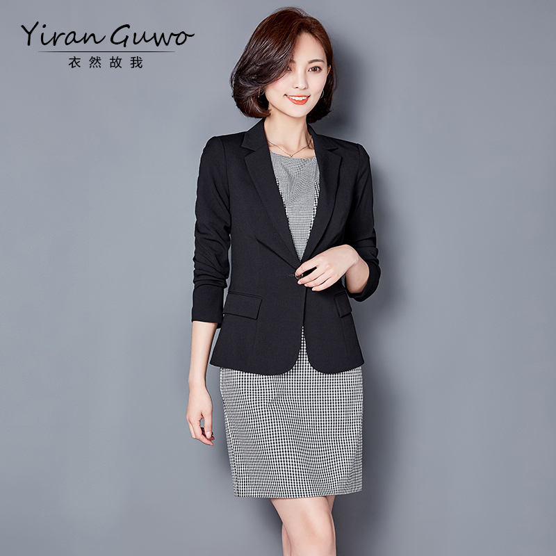 2018秋装新款小西装女士外套休闲职业修身短