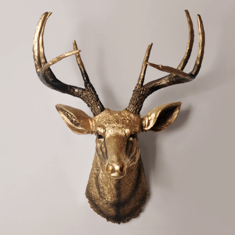 动物头墙饰_欧式立体麋鹿动物头壁饰挂饰墙饰创意电视背景墙装饰财鹿