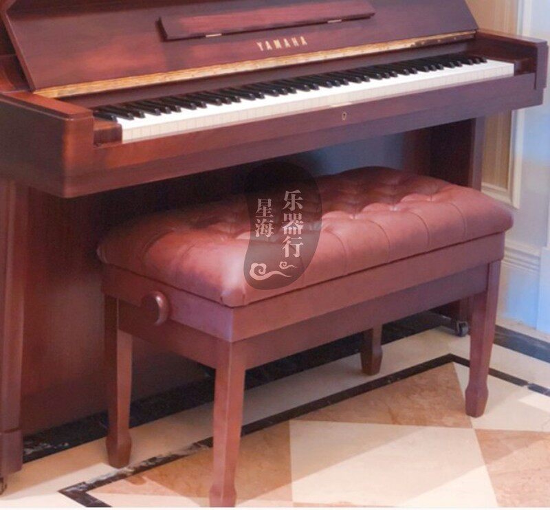 钢琴凳 双人 实木_美式双人钢琴凳子 全实木 可调节高度 带书箱的 琴